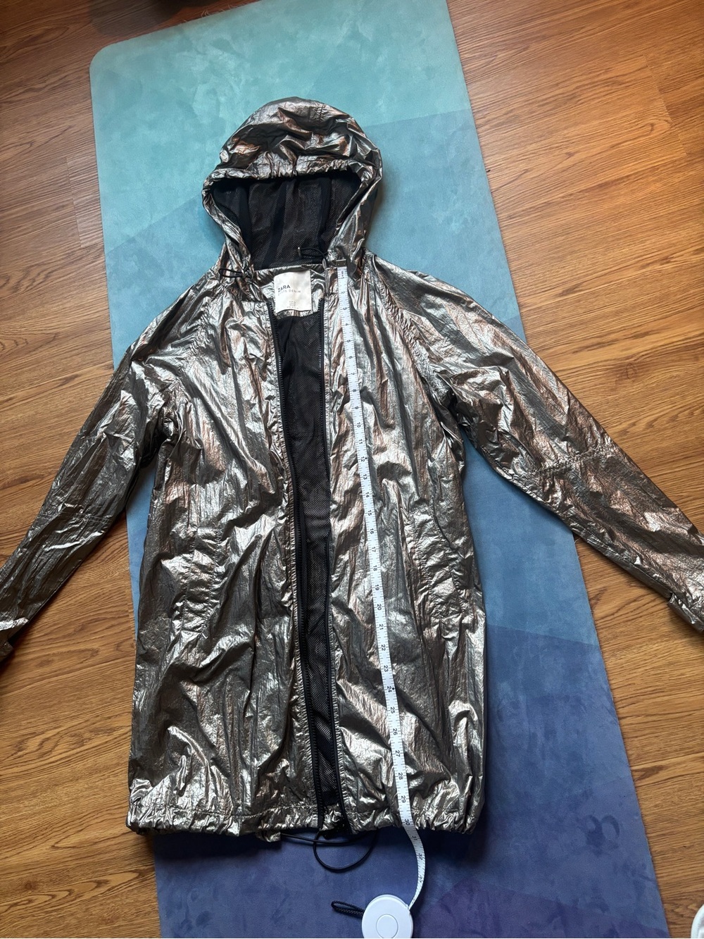 For Metallic lovers - Zara Silver Hooded Windbreaker Jacket